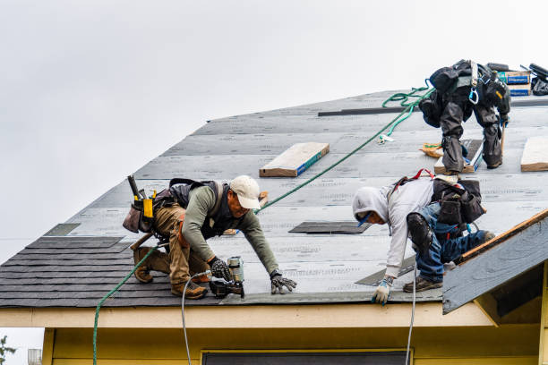 Professional Gutter Installation technician working in Wharton, TX